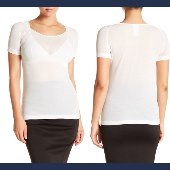 NIB $200 WOLFORD Transparent Nature T-Shirt Top Blouse‎ in White [SZ Small ] - Picture 1 of 10